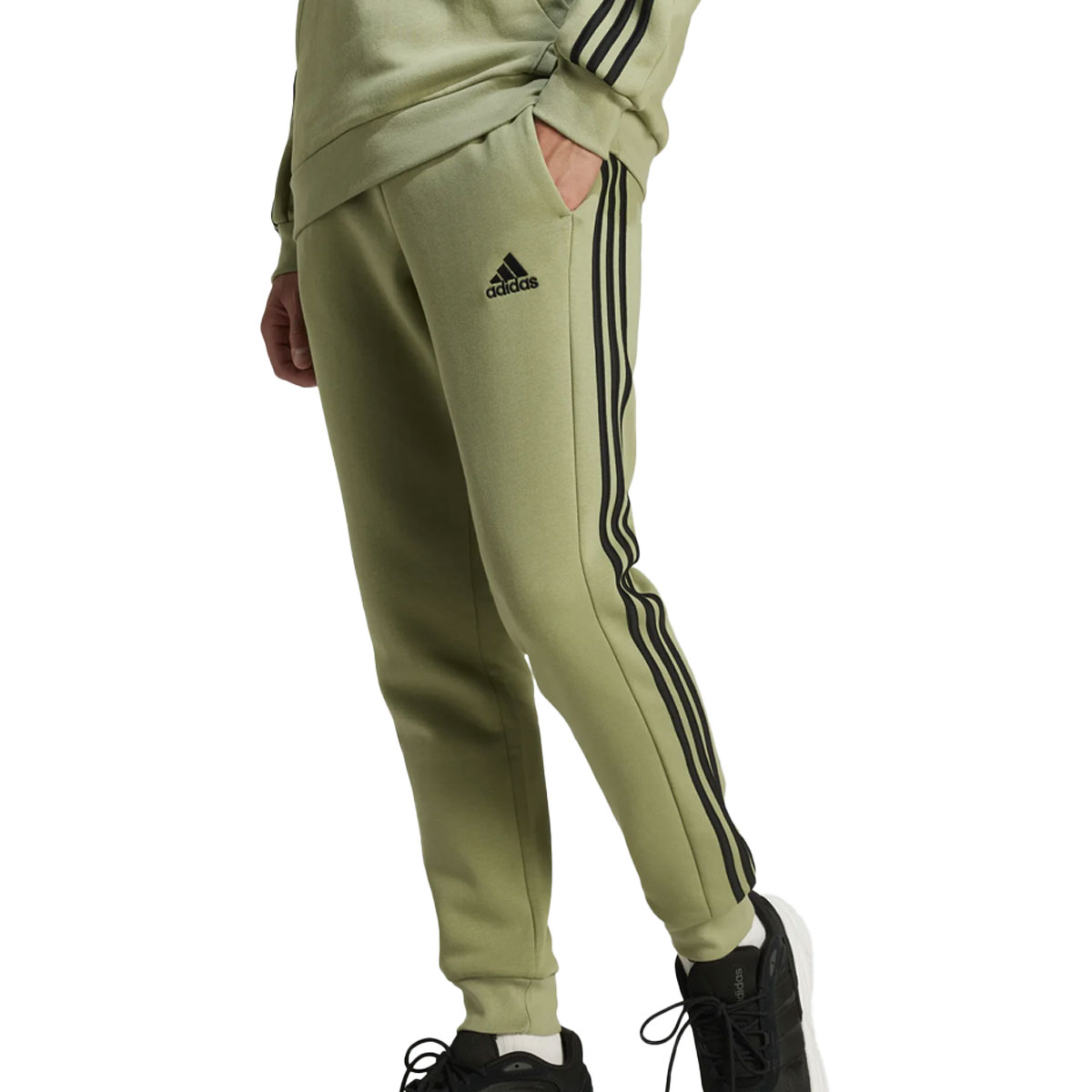 ADIDAS - 3 STRIPES FLEECE TAPERED CUFF PANTS