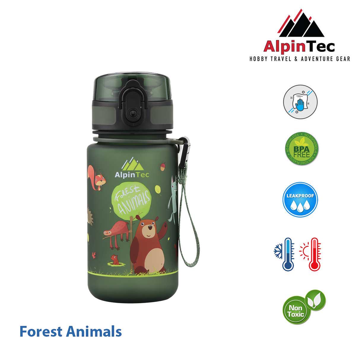 ALPINPRO - DARK GREEN FOREST ANIMALS 350 ML KIDS