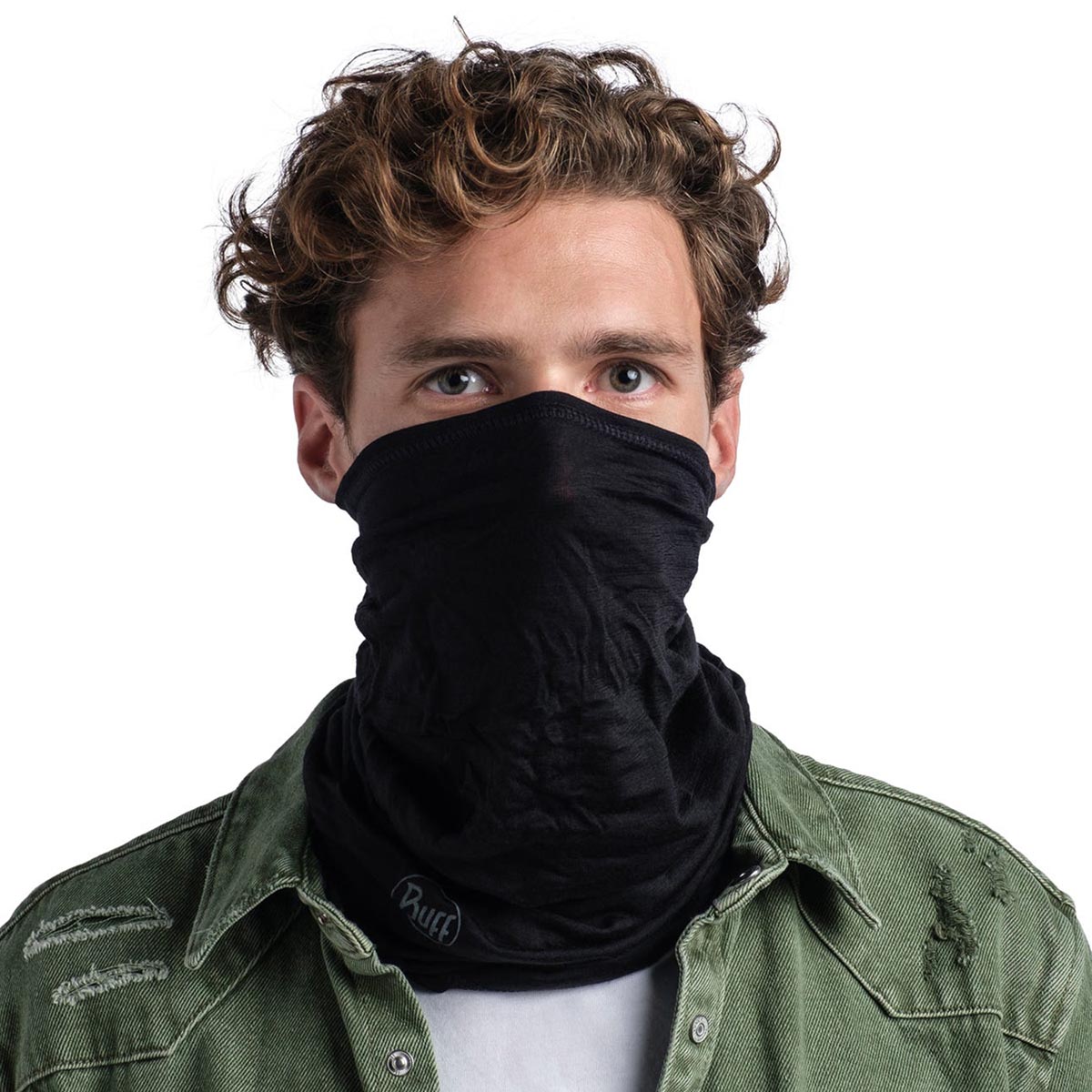 BUFF - MERINO LIGHTWEIGHT NECKWARMER SOLID BLACK