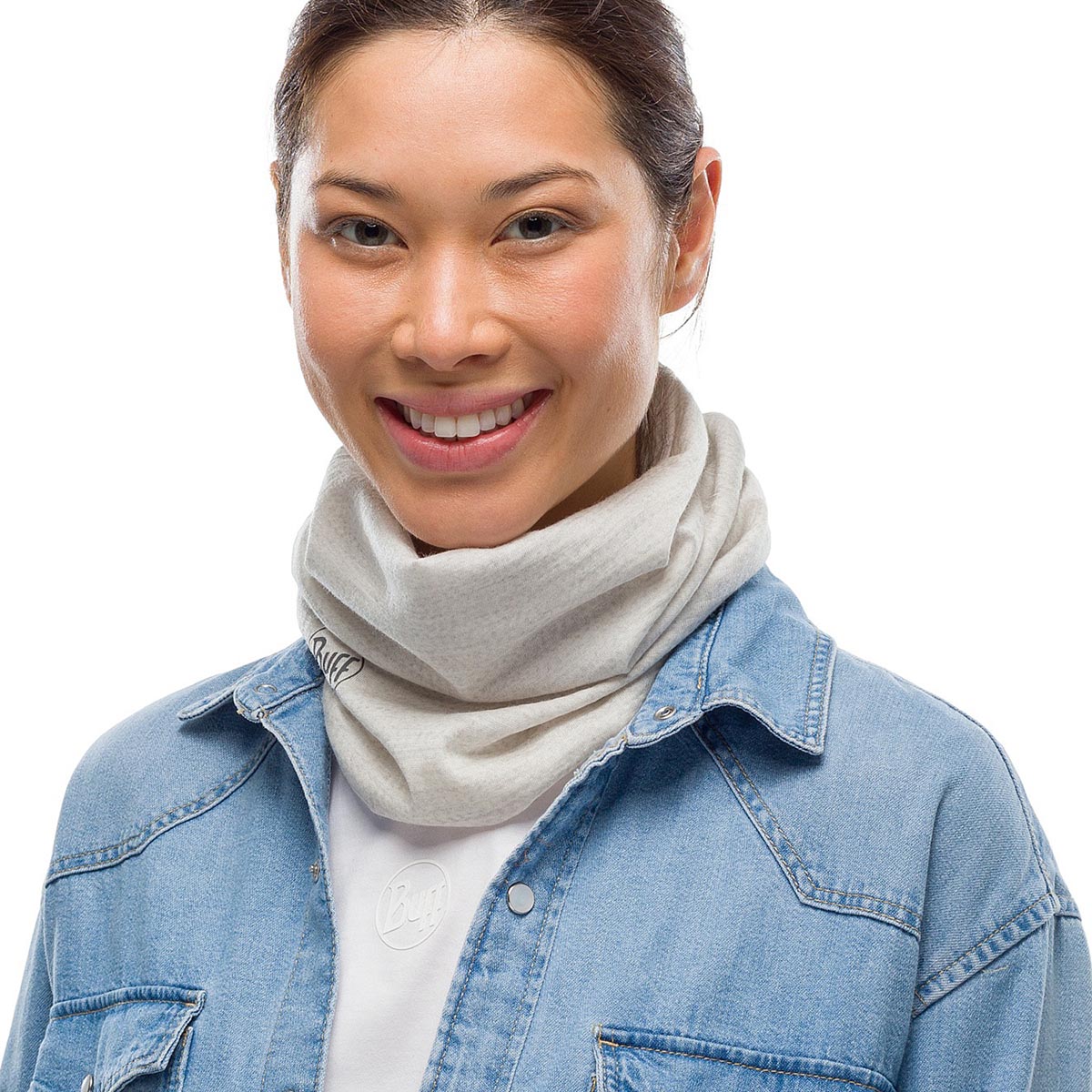 BUFF - MERINO LIGHTWEIGHT NECKWARMER SOLID CLOUD