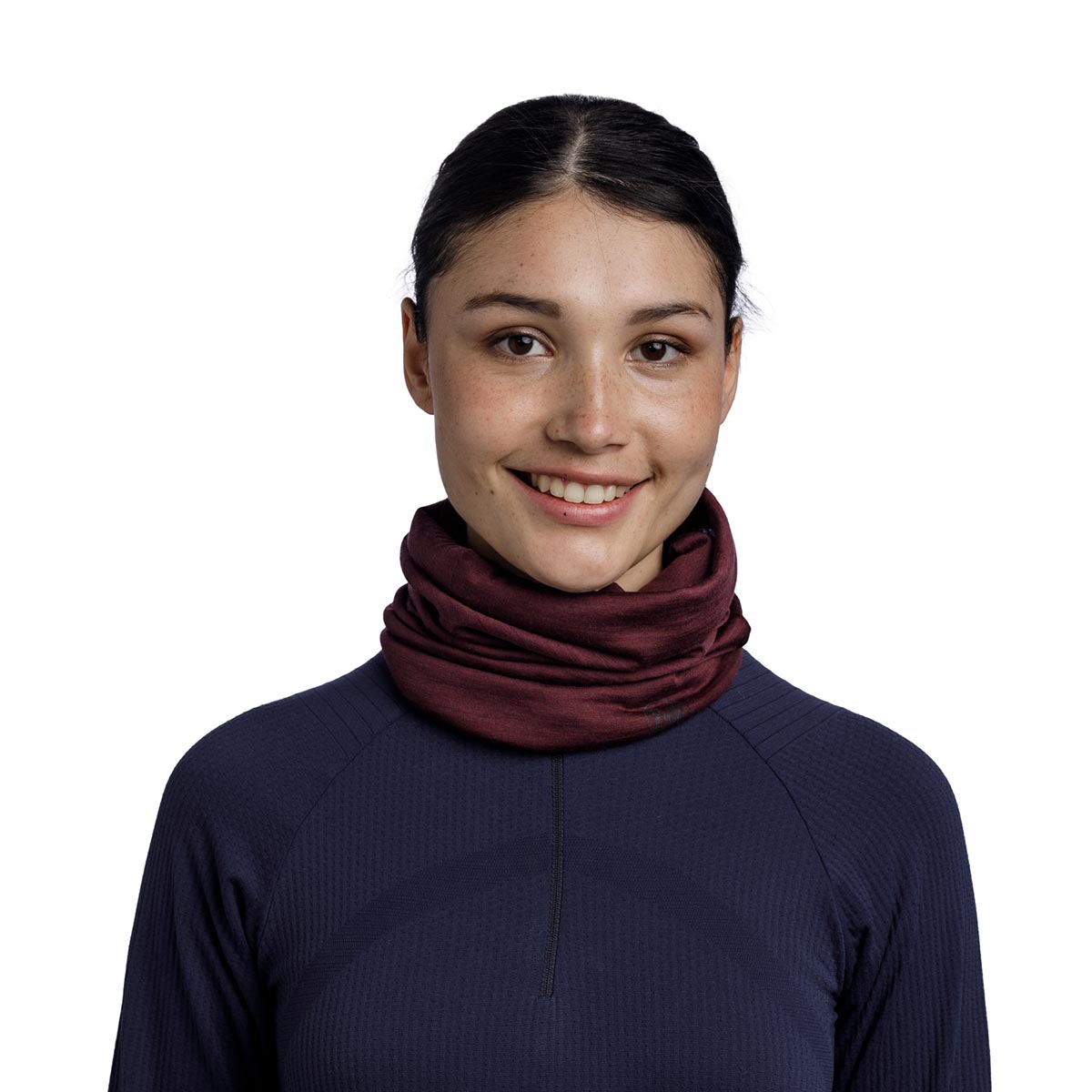 BUFF - MERINO LIGHTWEIGHT NECKWARMER SOLID GARNET