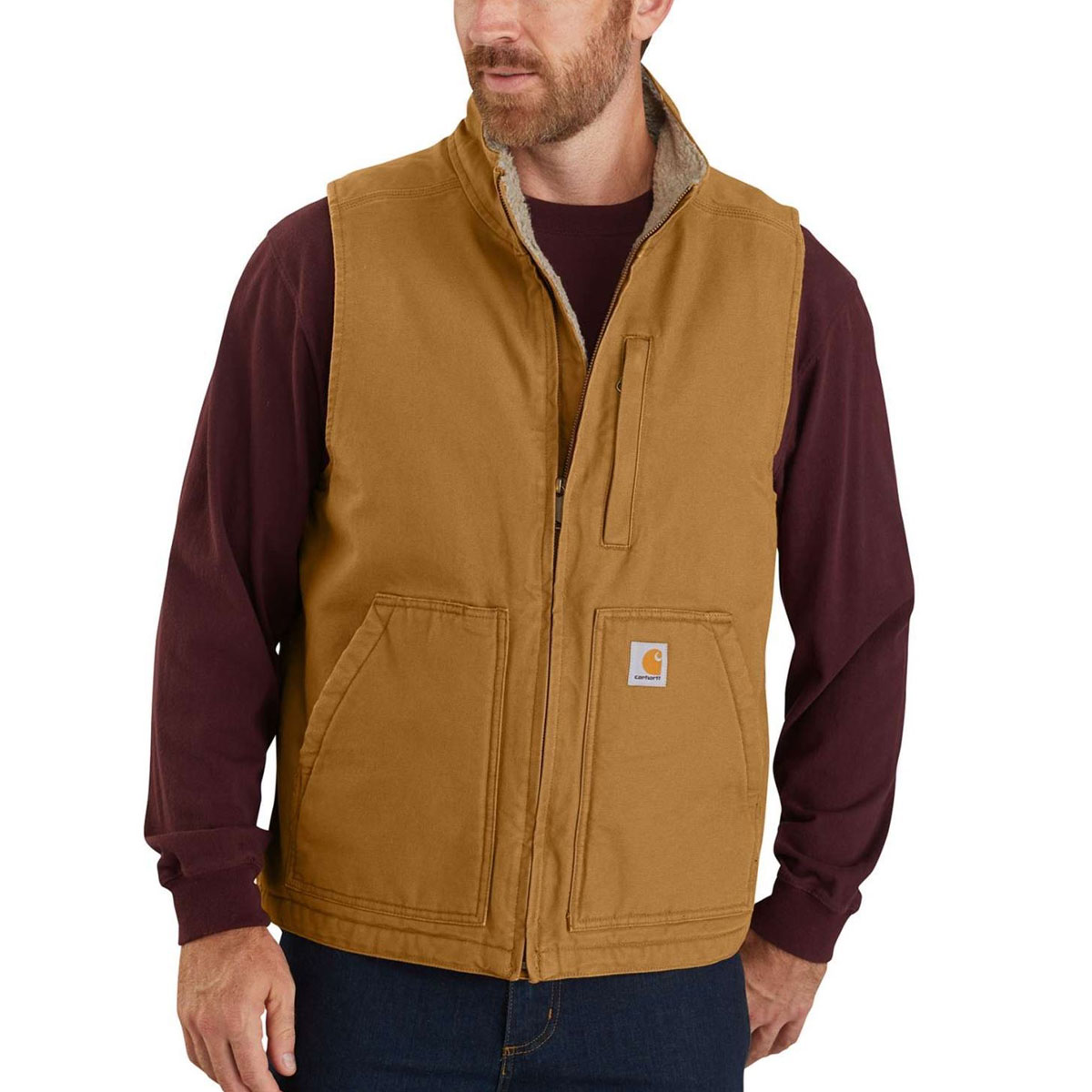 CARHARTT - WASHED DUCK LINED MOCK NECK VEST