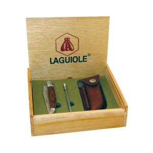 LAGUIOLE - KNIFE+GRINDER+LEATHER POUCH