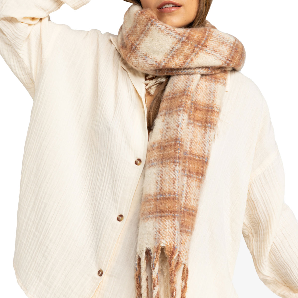 ROXY - CUTE BLUSH PLAID SCARF