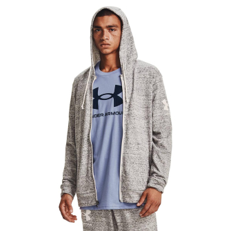 Under Armour Rival terry hoodie in light gray